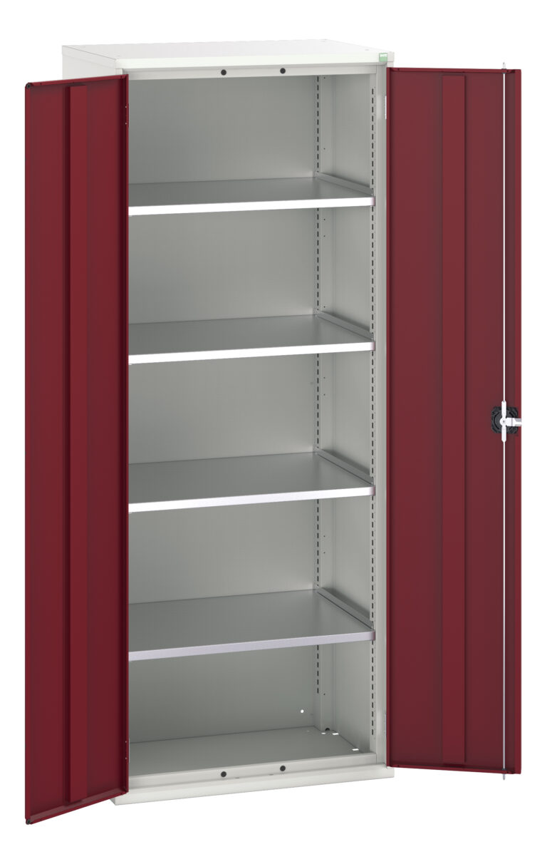 5 shelf cabinet crimson red