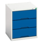 Blue and Light Grey 3 Drawer Cabinet 600x525x550