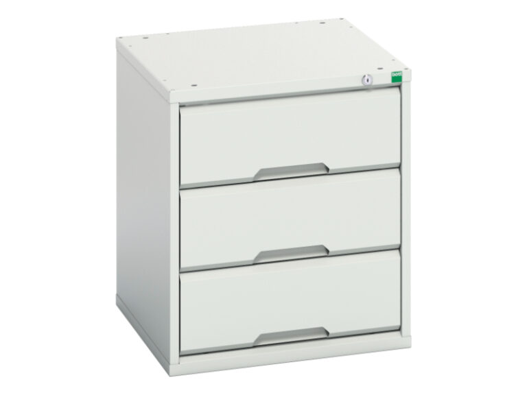 Drawer Cabinet, 3 Drawers, Light Grey, 600 x 525 x 550mm