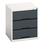 Drawer Cabinet, 3 Drawers, Anthracite Grey/Light Grey, 600 x 525 x 550mm