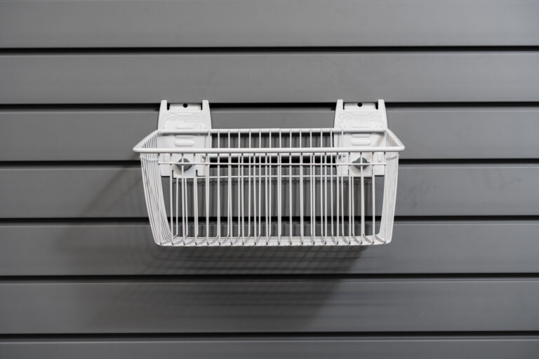 medium slatwall basket on slatwall