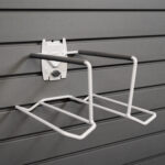 tennis racket holder attached to flexipanel slatwall